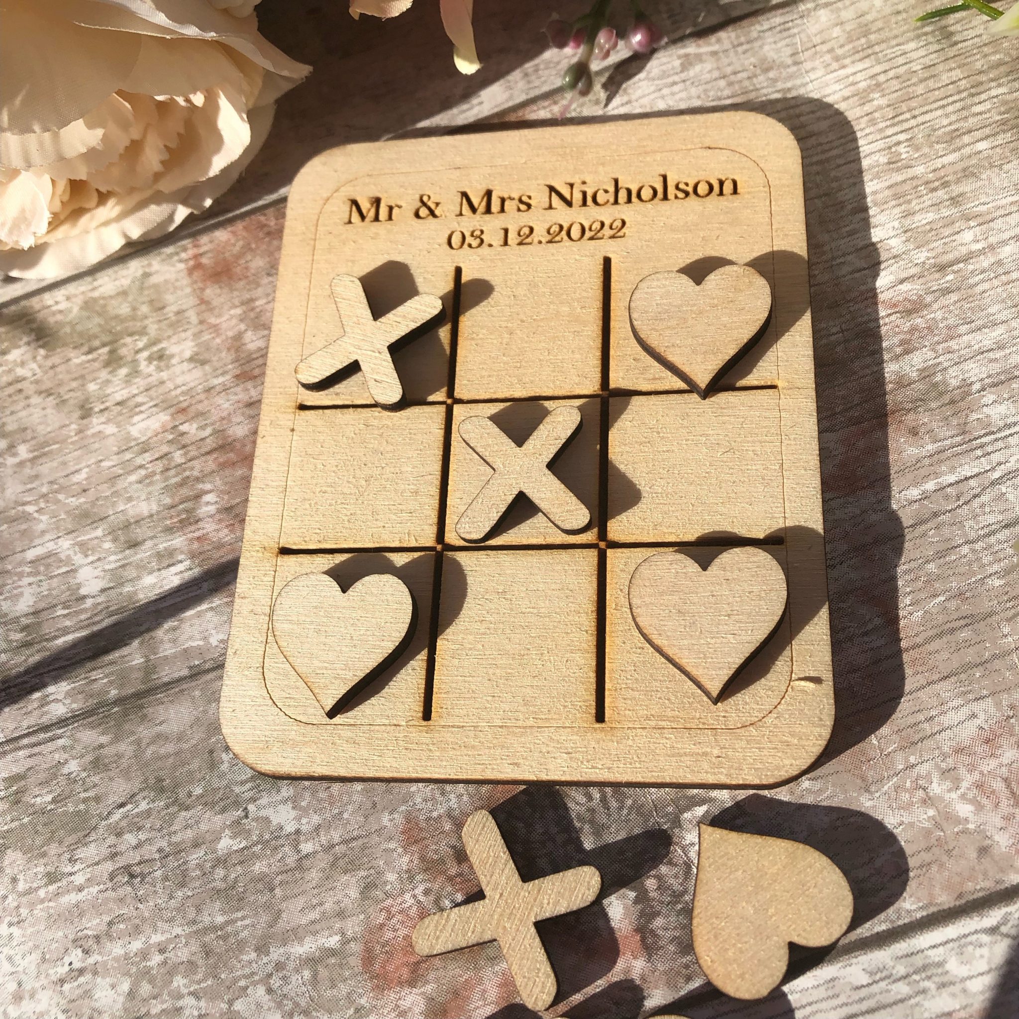 Wedding Favour Mini Party Games Noughts And Crosses RainbowRhinoLaser