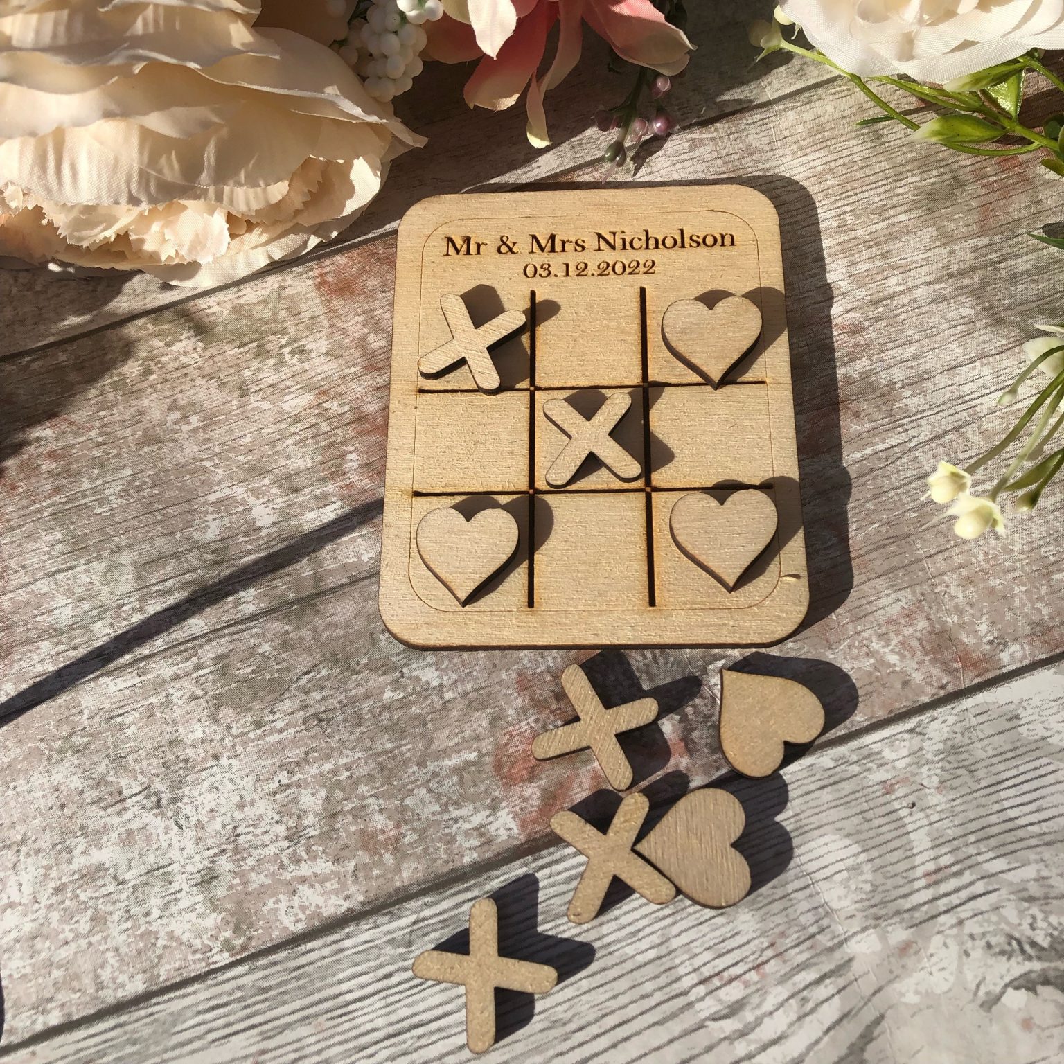 Wedding Favour Mini Party Games Noughts And Crosses RainbowRhinoLaser