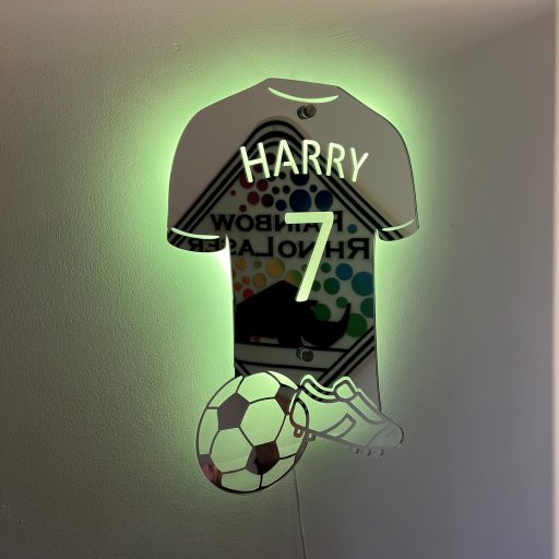 Personalised Mirrored Football Shirt Sign