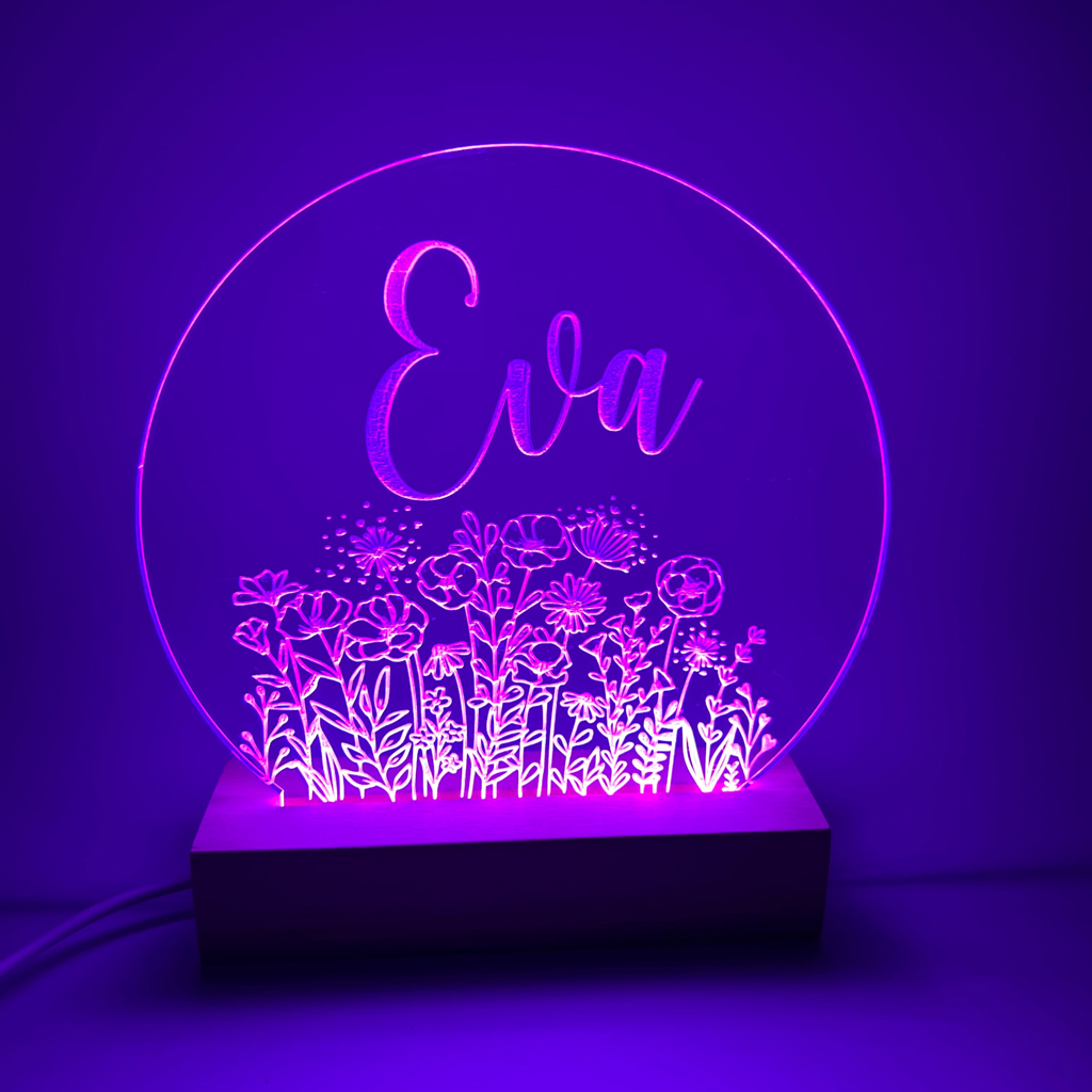 Personalised LED light - Wild flowers Personalised LED light - Wild flowers