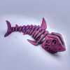 3D Medium Skeleton Shark Tri Purple Green Bronze